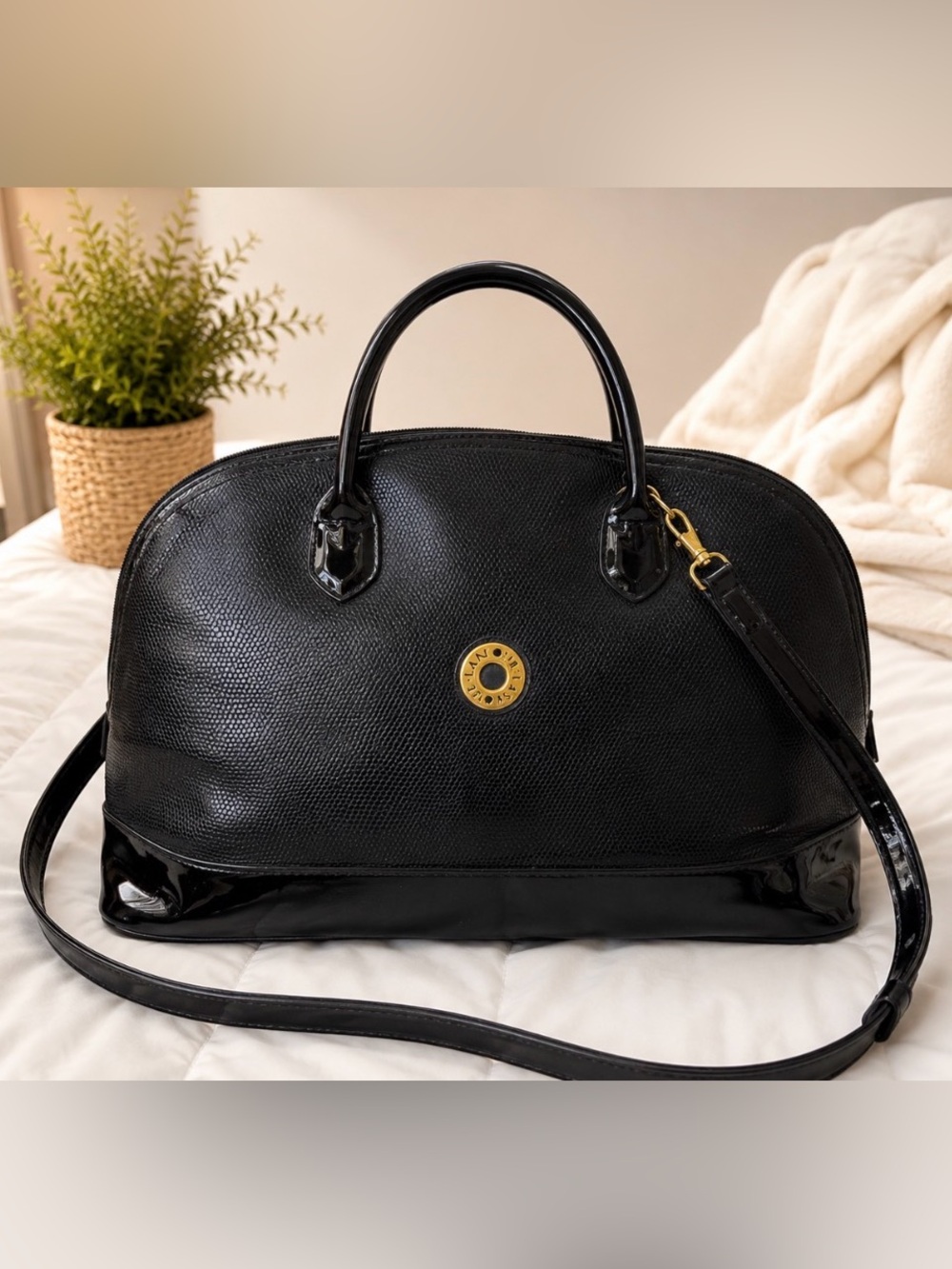 Lancome Black Textured Travel Bag